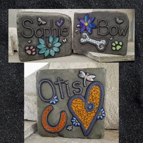 Custom Pet Memorial Shrine, Garden Stones - Mosaic Custom Order