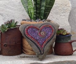 Purple and Red Tempered Glass Heart...Early 2014