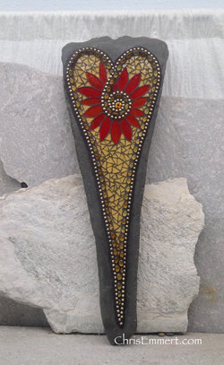 Large Gold Mosaic Heart......Spring 2014