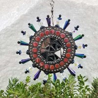 Butterfly Garden Mosaic Wind Spinner, Purple Rays, Home Decor, Garden Decor, Gardening Gift,