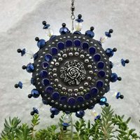 Blue Roses Mosaic Garden Wind Spinner, Home Decor, Garden Decor, Gardening Gift, (E)