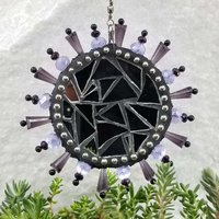 Rose Garden Wind Spinner, Purple Rays, Home Decor, Garden Decor, Gardening Gift,