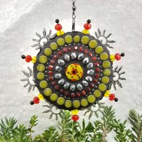 sun, garden, mosaic wind spinner.  Chris Emmert mosaic and design.