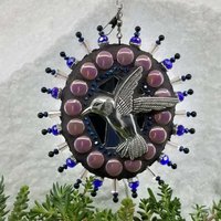 Mosaic Garden Wind Spinner, Hummingbird, Chris Emmert