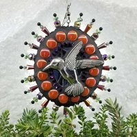 Mosaic Garden Wind Spinner, Hummingbird, Chris Emmert