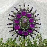 Gemstone Garden Spinner, Purple Rays, Home Decor, Garden Decor, Gardening Gift