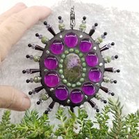 Gemstone Garden Spinner, Purple Rays, Home Decor, Garden Decor, Gardening Gift