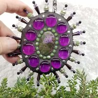 Gemstone Garden Spinner, Purple Rays, Home Decor, Garden Decor, Gardening Gift