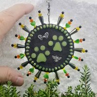 Pet Paws Mosaic Garden Wind Spinner, Home and Garden Decor, Gardening Gift, Suncatcher