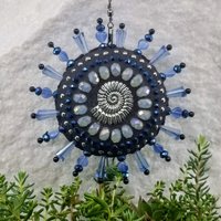 Spiral Shell Mosaic Garden Wind Spinner, Home and Garden Decor, Gardening Gift, Suncatcher