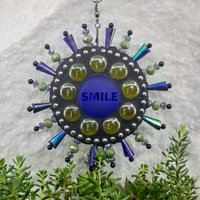 Smile Mosaic Garden Wind Spinner, Home and Garden Decor, Gardening Gift, Suncatcher,