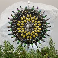 Sunflower Mosaic Garden Wind Spinner, Home and Garden Decor, Gardening Gift,