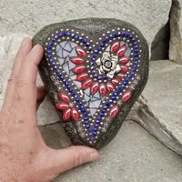 Americana Heart -Mosaic / Garden Stone