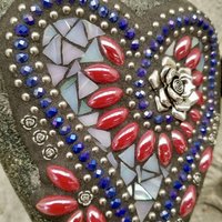 Americana Heart -Mosaic / Garden Stone