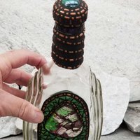 Mosaic Liquor Bottle “Woodland” Up-cycled Decanter