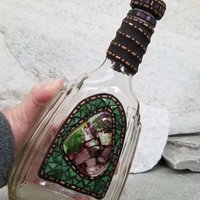 Mosaic Liquor Bottle “Woodland” Up-cycled Decanter