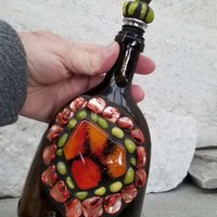 Mosaic Liquor Bottle “Little Brown” Up-cycled Decanter