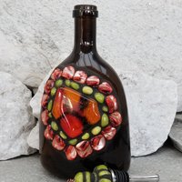 Mosaic Liquor Bottle “Little Brown” Up-cycled Decanter