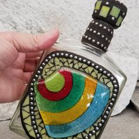 Mosaic Liquor Bottle “Aloha” Up-cycled Decanter