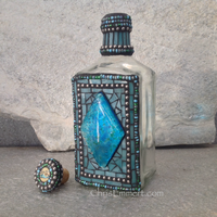 Mosaic Liquor Bottle “Blue Diamond” Up-cycled Decanter