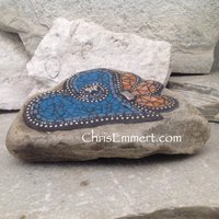 Mosaic Heart, Mosaic Rock, Mosaic Garden Stone, Cornflower Blue,  Garden Rock, Home Decor, Gardener Gift