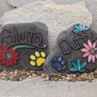 Larger Pet Memorial Garden Stones-1 - Mosaic Custom Order