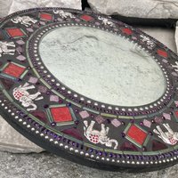 Elephant Walk Mosaic Mirror, Round Mosaic Mirror, Home Decor