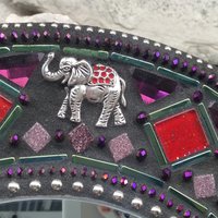 Elephant Walk Mosaic Mirror, Round Mosaic Mirror, Home Decor