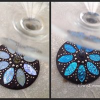 Iridescent Wine Glass Set of 4, Flower Design