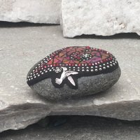 Red Valentine Heart, Humming Bird, Mosaic Paperweight / Garden Stone