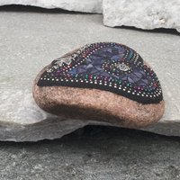 Purple Heart, Mosaic Paperweight / Garden Stone