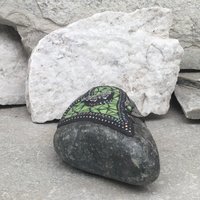 Lime Green Butterfly Heart, Mosaic Paperweight / Garden Stone