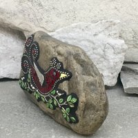 RedBird on a Branch Mosaic-Garden Stone