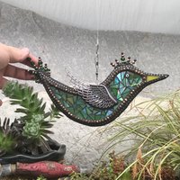 Green Bird Garden Spinner, Home Decor, Garden Decor, Gardening Gift,