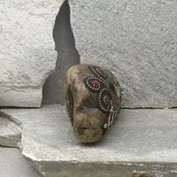 Red Bird on a Branch Mosaic-Garden Stone