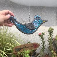 Blue Bird Garden Spinner, Home Decor, Garden Decor, Gardening Gift,