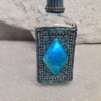 Mosaic Liquor Bottle “Blue Diamond” Up-cycled Decanter