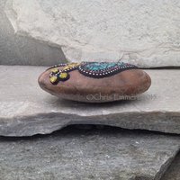 Yellow Bird on a Blue Heart Mosaic -Garden Stone