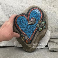 Cornflower Blue Heart, Garden Stone