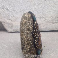 Amber/Gold Mosaic Flower, Garden Stone, Garden Decor, Home Decor, Gardener Gift