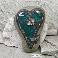 Dragonfly mosaic heart