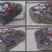 Special Price #2 Love Rock, Heart, Dragonfly, Garden Stone, Mosaic, Garden Decor