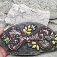 Dog Bone, Pet Mosaic Garden Stone, Dog Pet Memorial