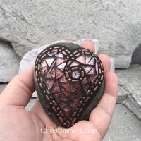 Stocking Stuffer Garden Stone/Paperweights #2 Group, Mosaic Hearts and Bursts,  Mosaic Garden Stone, Gardening Gift,