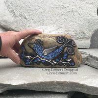 Blue Bird on a Branch Mosaic-Garden Stone