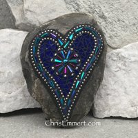cobalt blue mosaic heart
