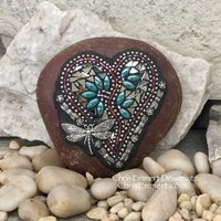 Mirror Valentine Heart, Garden Stone