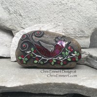 Red Bird on a Branch Mosaic-Garden Stone