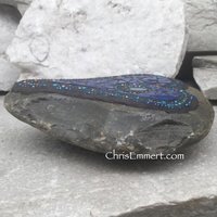 Cobalt Blue Mosaic Heart, (B) Mosaic Garden Stone, Gardner Gift, Garden Decor, Mosaic Rock