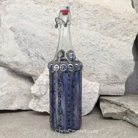 Mosaic Bottle. (1) Up-cycled Decanter, for Cooking Sherry, Olive Oil, Vinegar, Housewarming Gift,